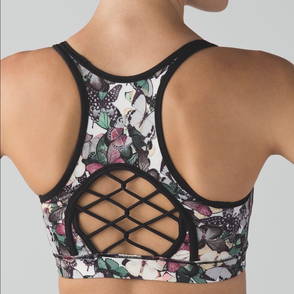 Lululemon butterfly sports bra with back detailing